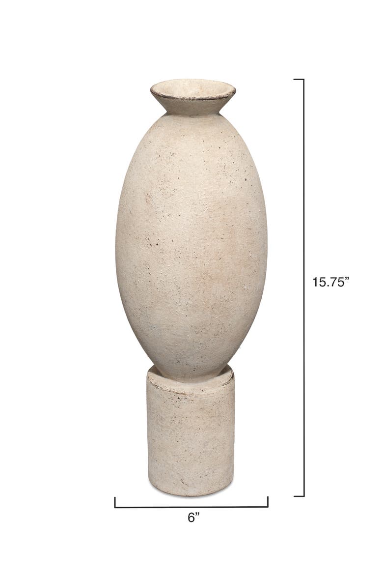 Elavated Ceramic Decorative Vase, Off White, Alternate, color, Cream