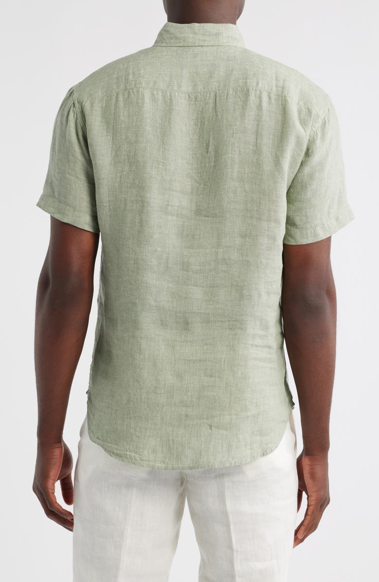 Bonobos Riviera Slim Fit Linen Button-Down Shirt, Alternate, color, Solid Linen C29 - Green