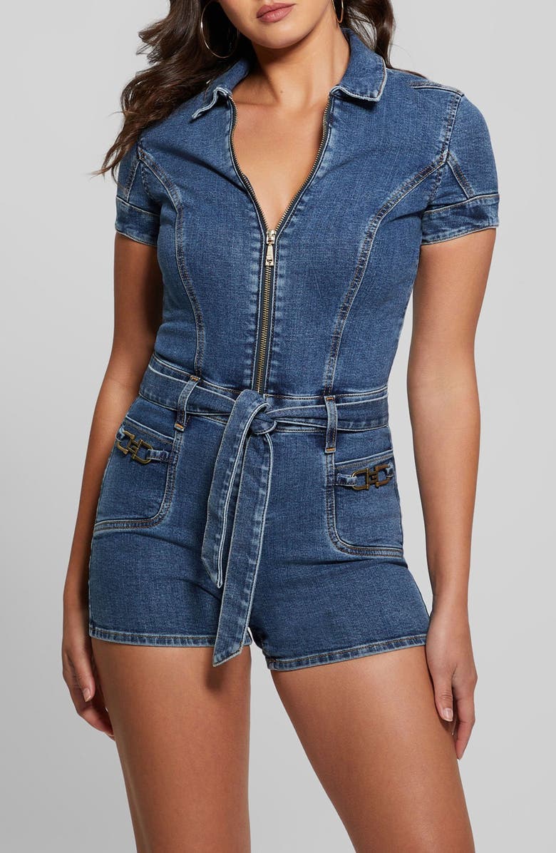 GUESS Deana Tie Waist Denim, Main, color, 