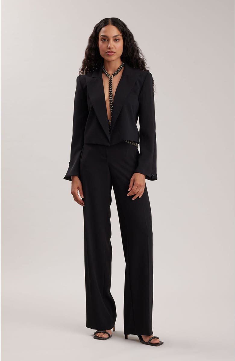 Anne Fontaine Women 's Pant Argan Black Designer Maxi Pants In Flowing Crepe Fabric, Alternate, color, Black