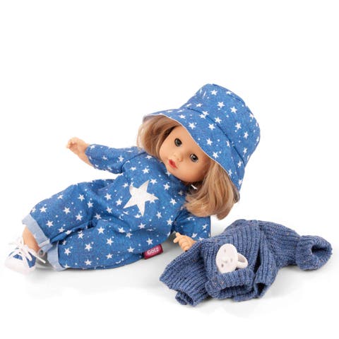 Muffin My Star 13 Inch Doll, Blue & White Star Denim Outfit, Sweater Toy