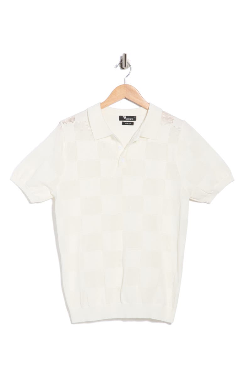 T.R. PREMIUM Slim Fit Polo Sweater, Main, color, Cream