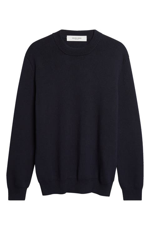 Golden Cotton Blend Crewneck Sweater
