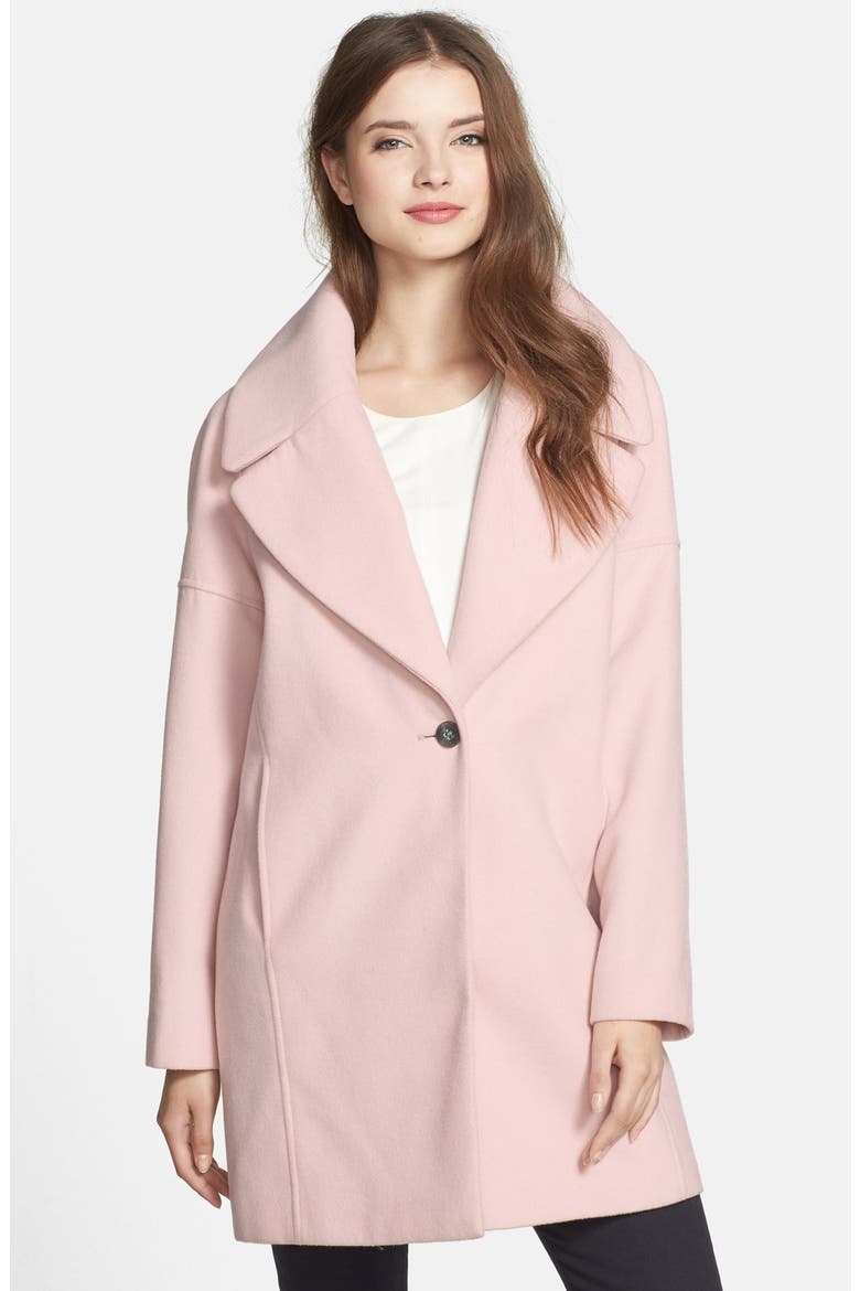 Oversize Collar Boyfriend Coat, Main, color, PINK