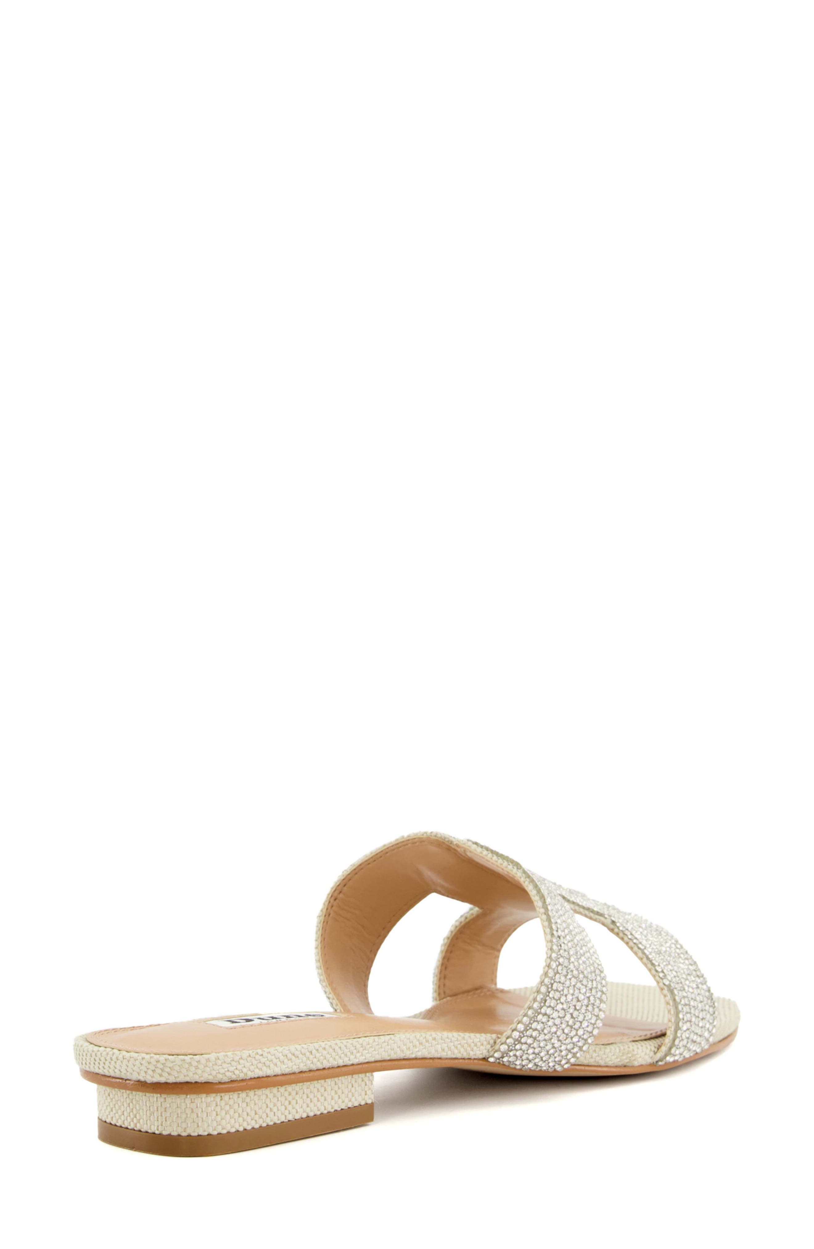 Dune London Loupe Slide Sandal, Alternate, color, Silver