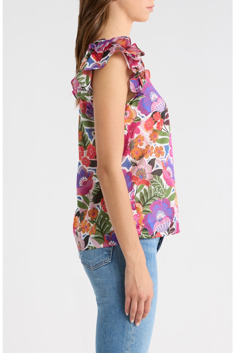 Rendal Floral Tiffy Ruffle Cotton Top, Alternate, color, FLORAL-MULTI