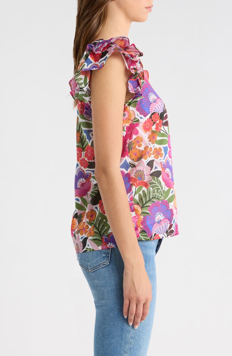 SUGARLIPS Rendal Floral Tiffy Ruffle Cotton Top, Alternate, color, Floral-Multi