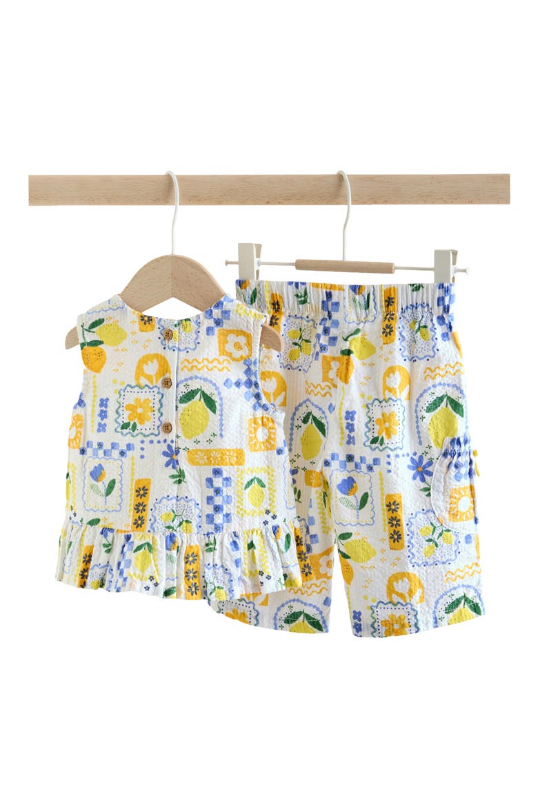 Kids' Tile Print Sleeveless Top & Pants, Alternate, color, YELLOW