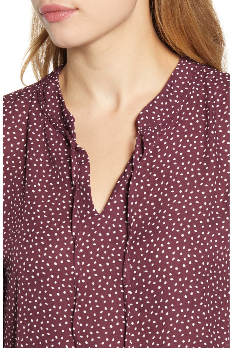 Samara Tie Neck Long Sleeve Blouse, Alternate, color, PLUM SPECKLE
