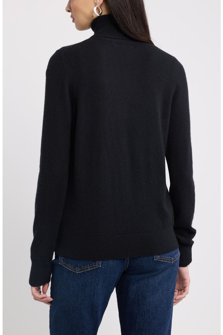 Classic Cashmere Turtleneck Sweater, Alternate, color, BLACK ROCK