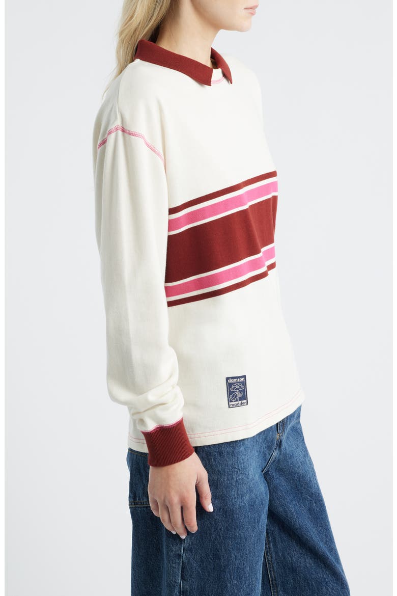 Stripe Organic Cotton Rugby Top, Alternate, color, ECRU