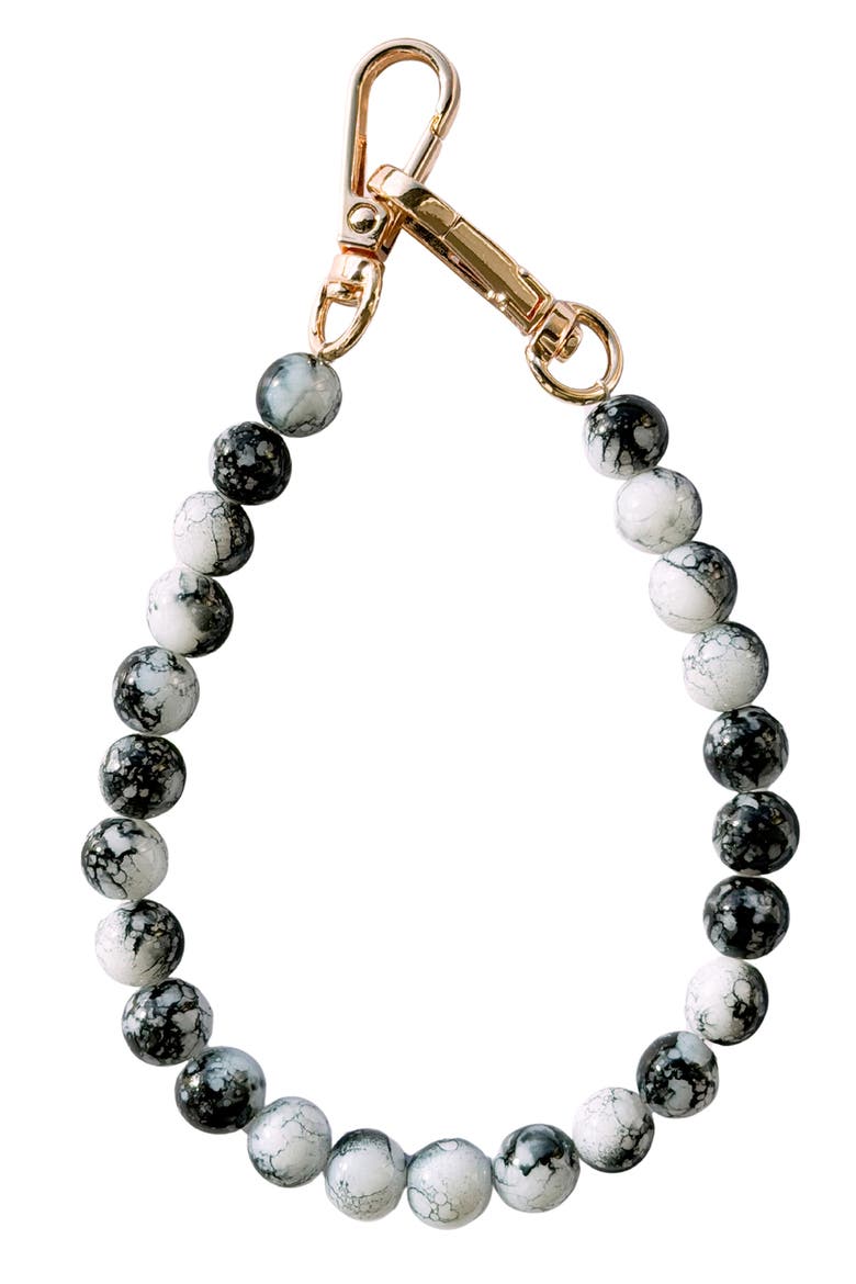 Beaded Bag Charm, Main, color, Black
