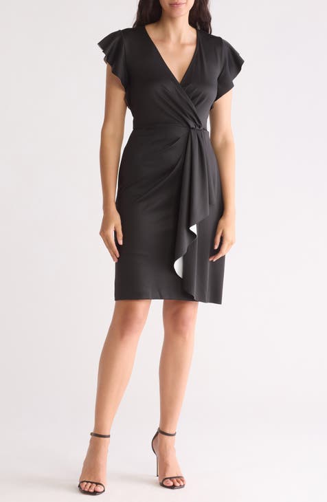 Ruffle Cap Sleeve Sheath Dress