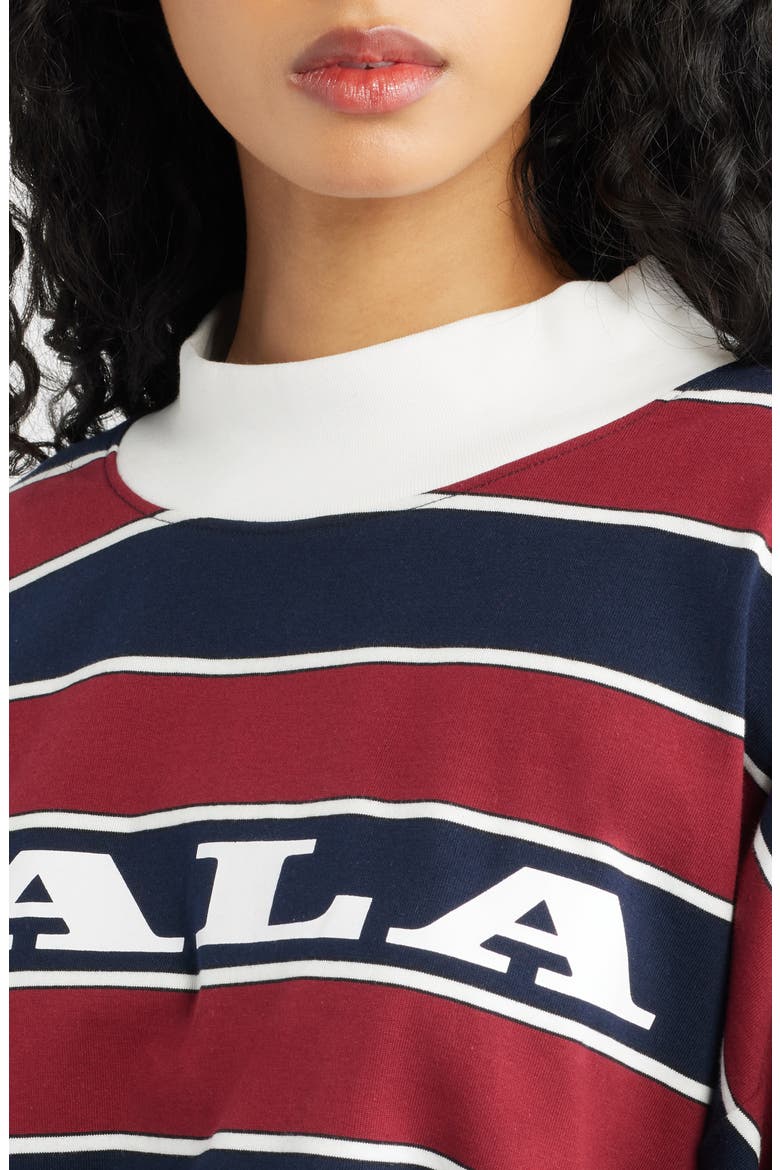 College Dropout Oversize Stripe Logo Sweatshirt, Alternate, color, WINE