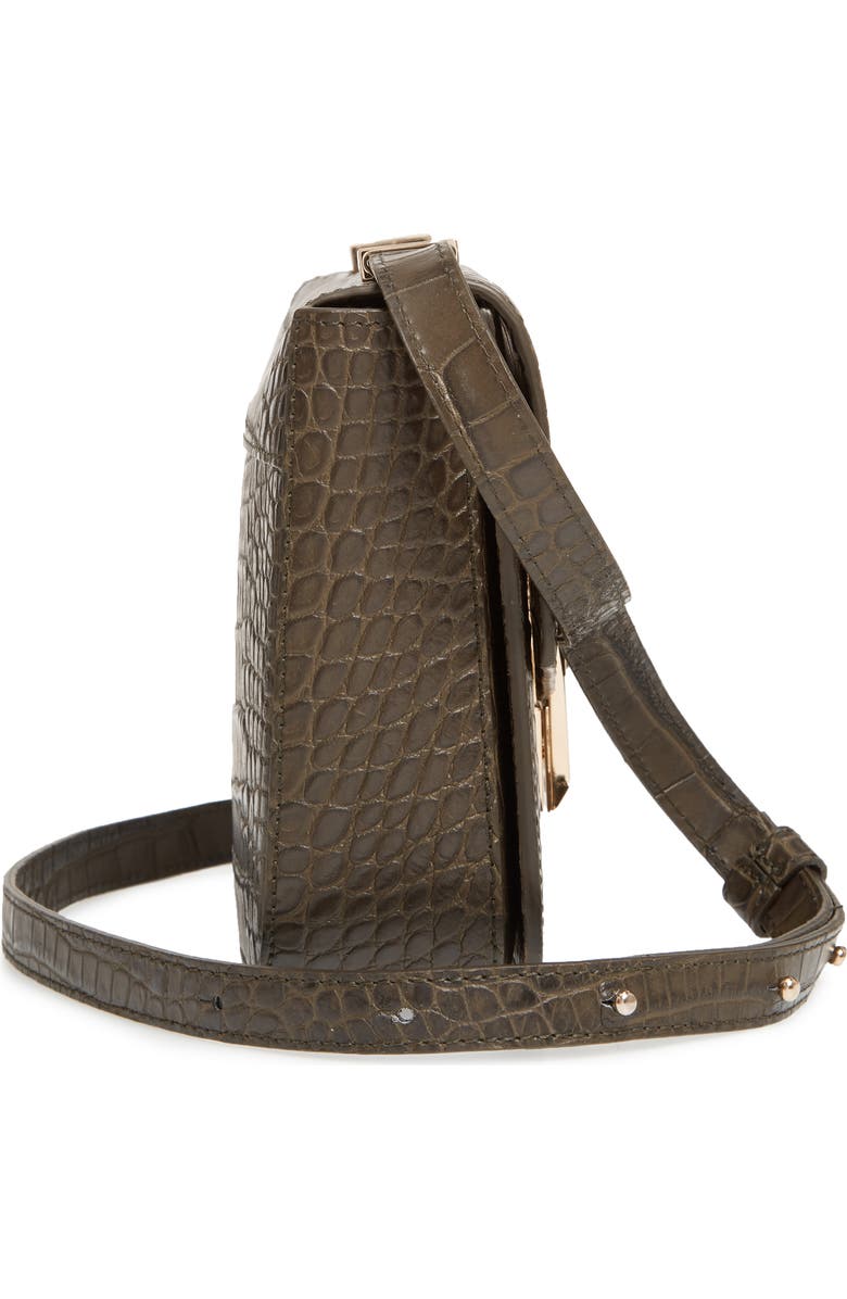 DeMellier Vancouver Croc Embossed Leather Crossbody Bag, Alternate, color,