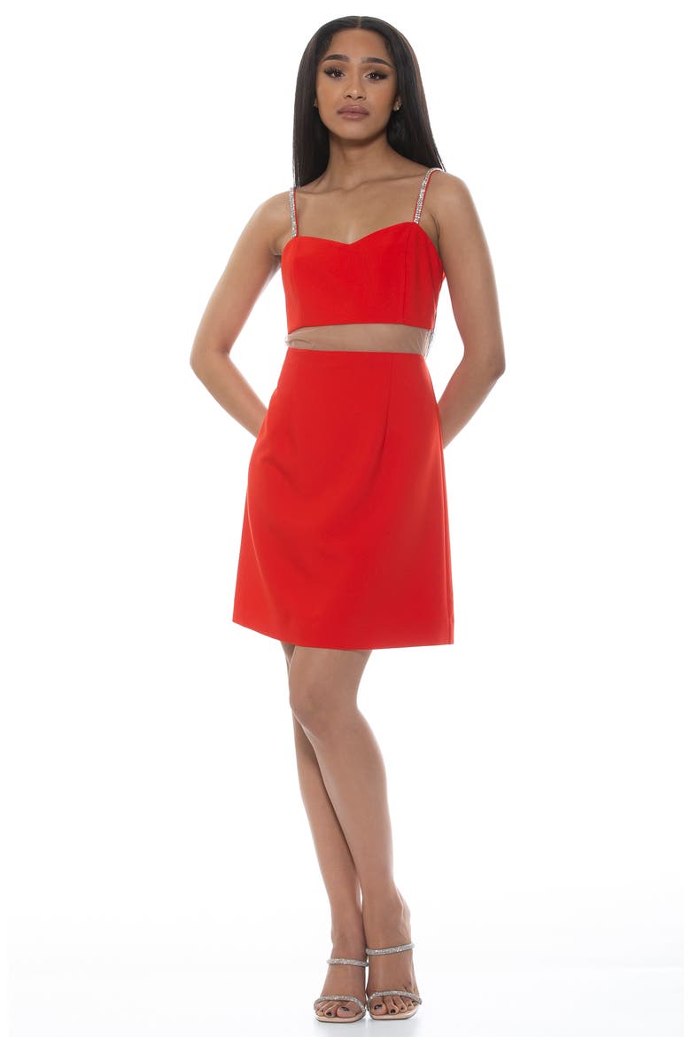 Eloise Fit & Flare Dress, Alternate, color, RED