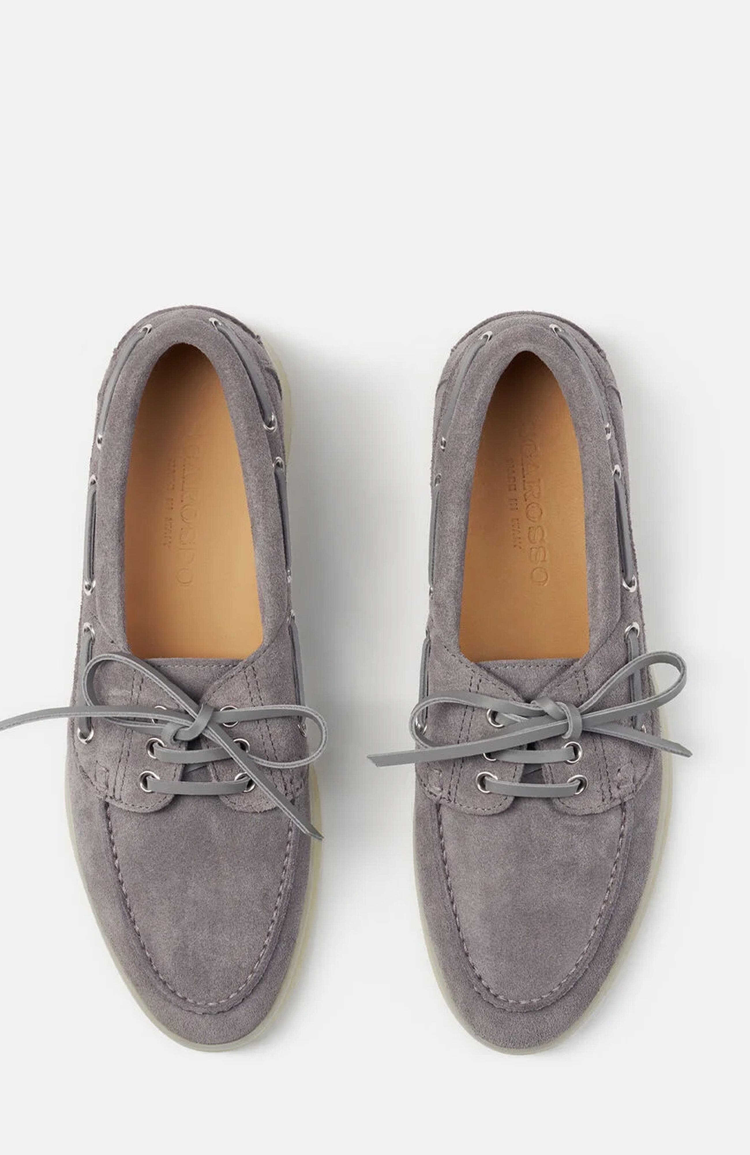 SCAROSSO Lia Boat Shoes, Alternate, color, Grey - Suede