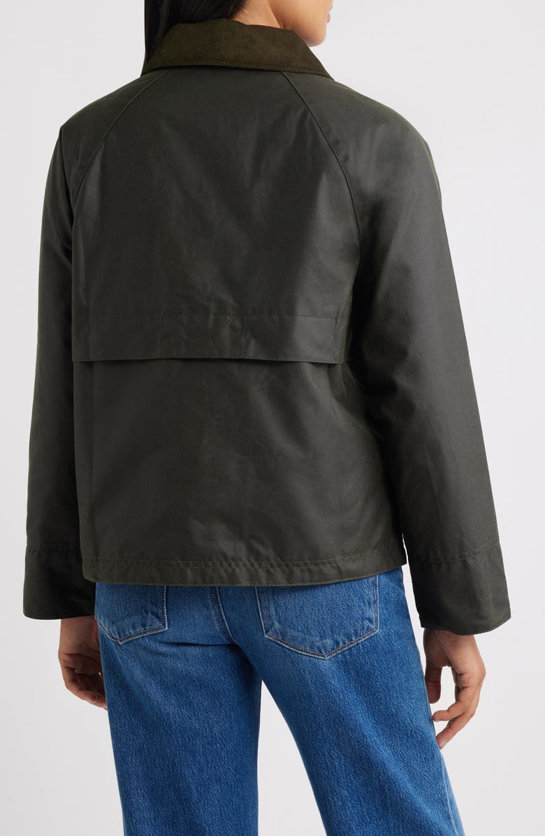 Barbour Croxdale Waxed Cotton Jacket, Alternate, color, Archive Olive