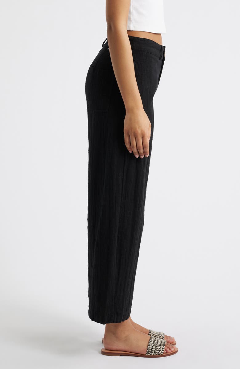 Rip Curl Vacation Crop Wide Leg Cotton Slub Pants, Alternate, color,