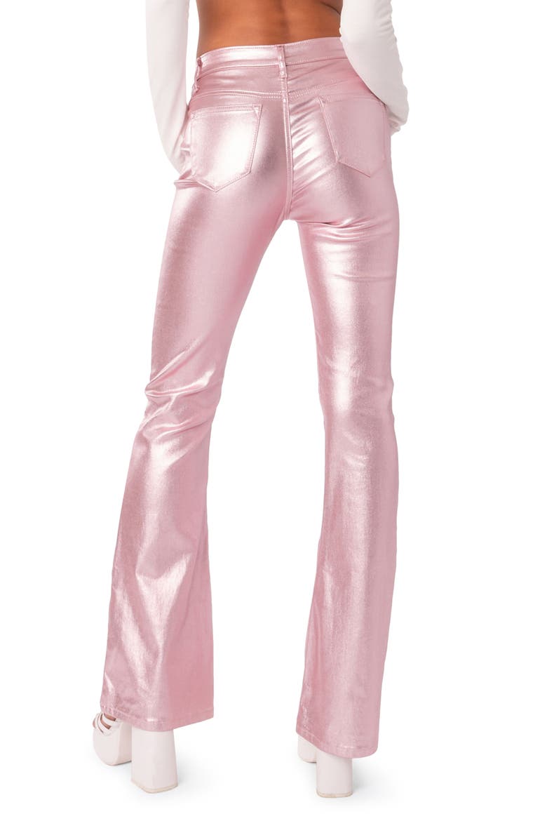 Luna Faux Leather Flare Leg Pants, Alternate, color, METALLIC-PINK