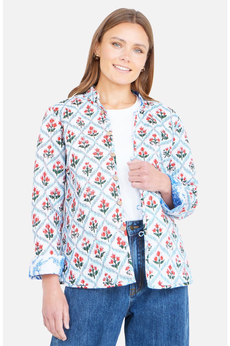 Palm Reversible Cotton Quilted Jacket, Alternate, color, Blue