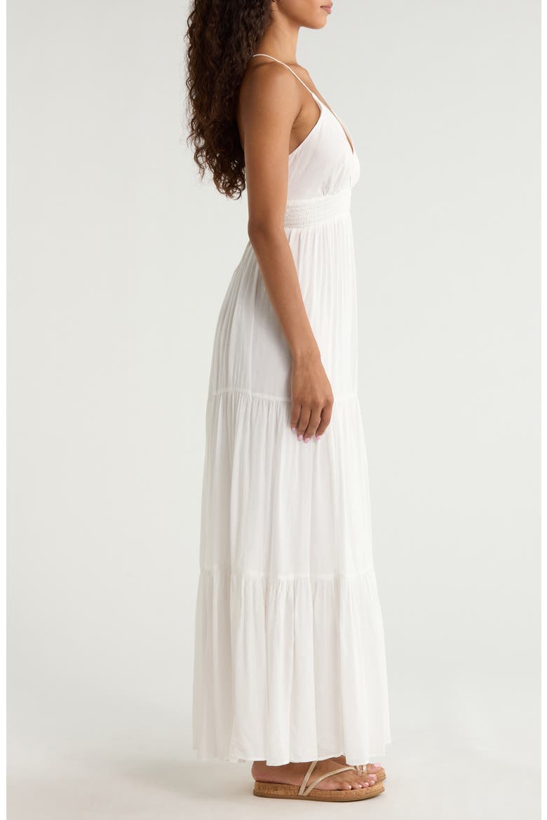 Open Back Maxi Cover-Up Dress, Alternate, color, WHITE