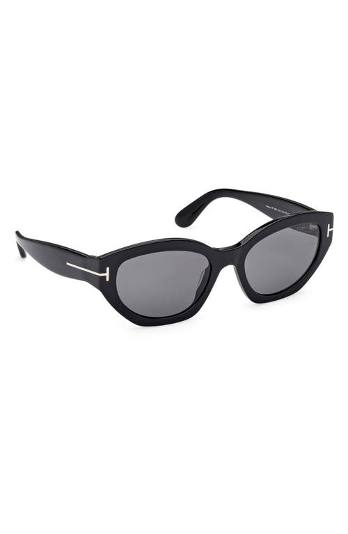 Tom Ford Penny 55mm Polarized Geometric Sunglasses In Black