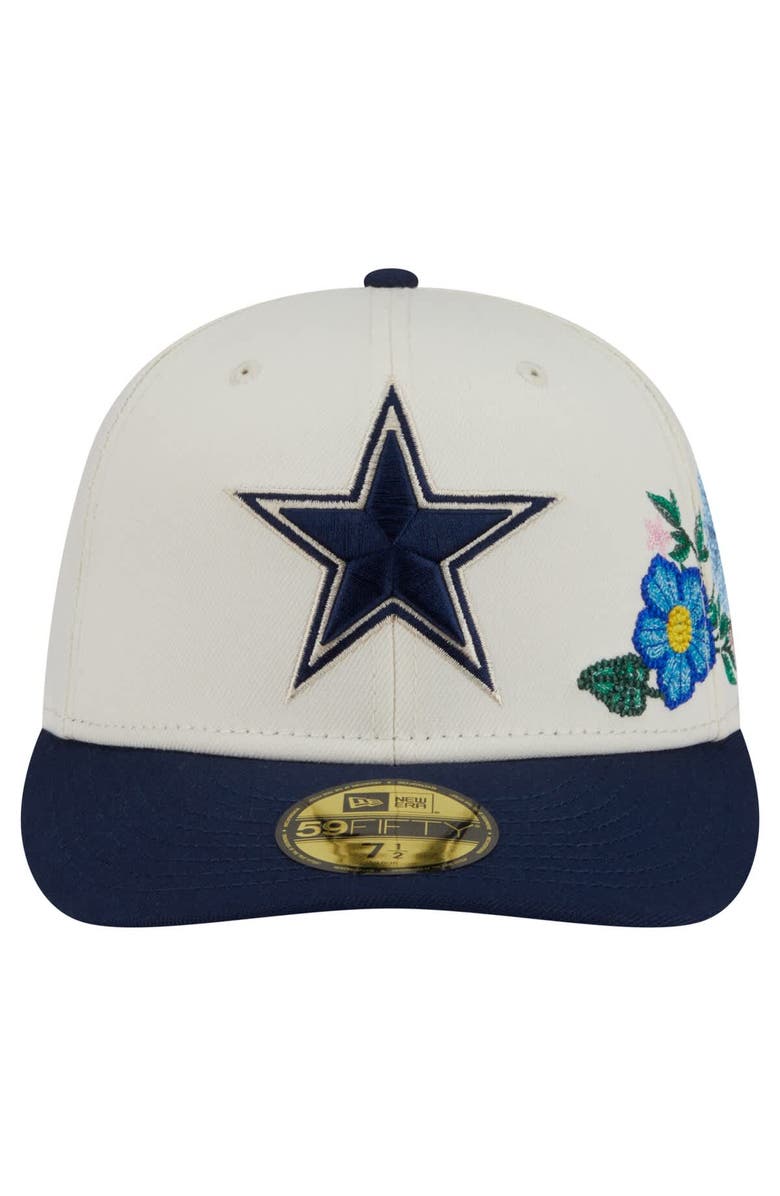 New Era Men's New Era Cream/Navy Dallas Cowboys Tonal Florals 59FIFTY Fitted Hat, Alternate, color, Cream