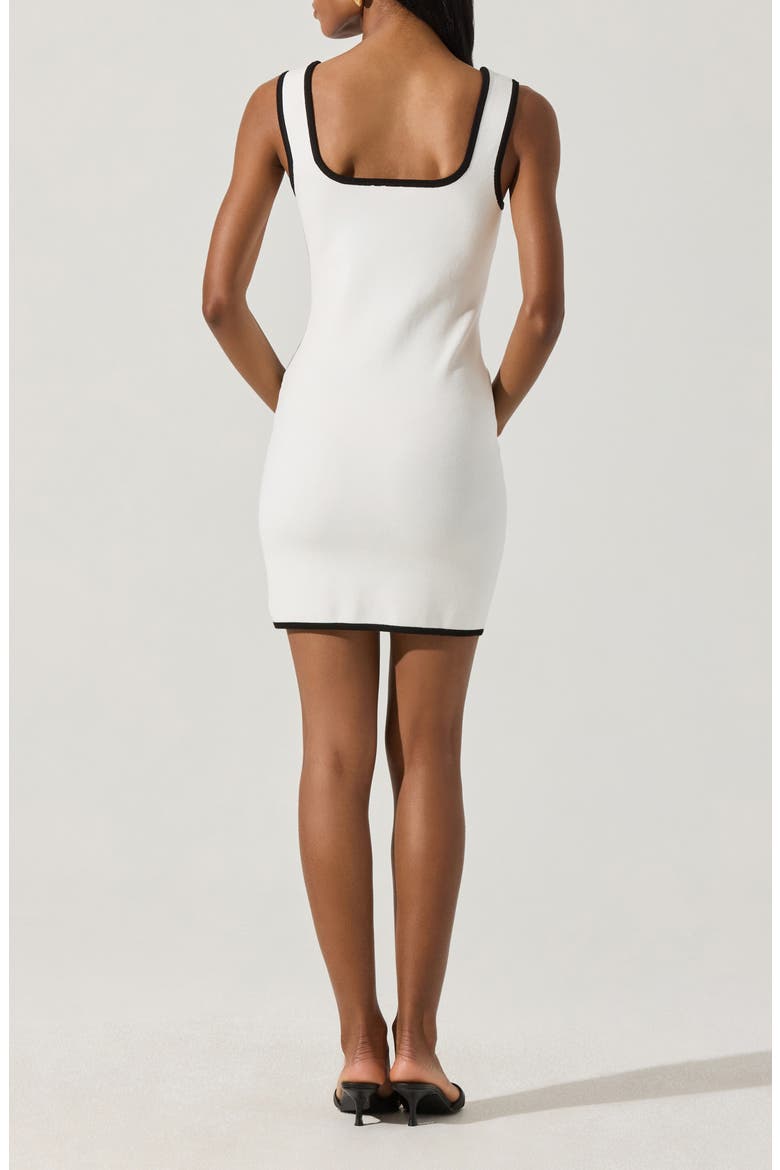 Contrast Button Sweater Dress, Alternate, color, WHITE