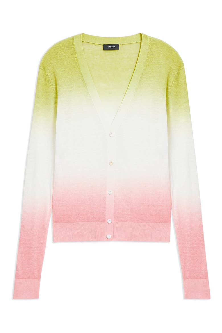 Ombré Cardigan, Alternate, color, PINK/ GREEN
