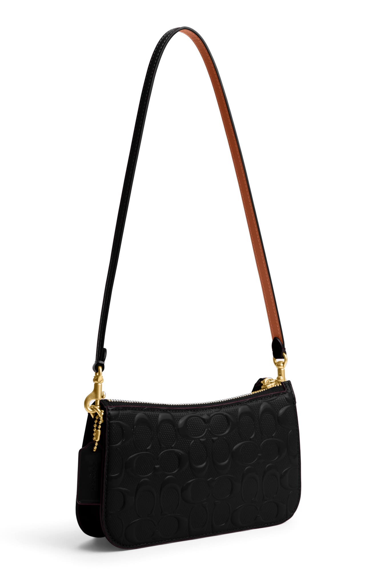 COACH Penn Signature Patent Leather Shoulder Bag, Alternate, color, 