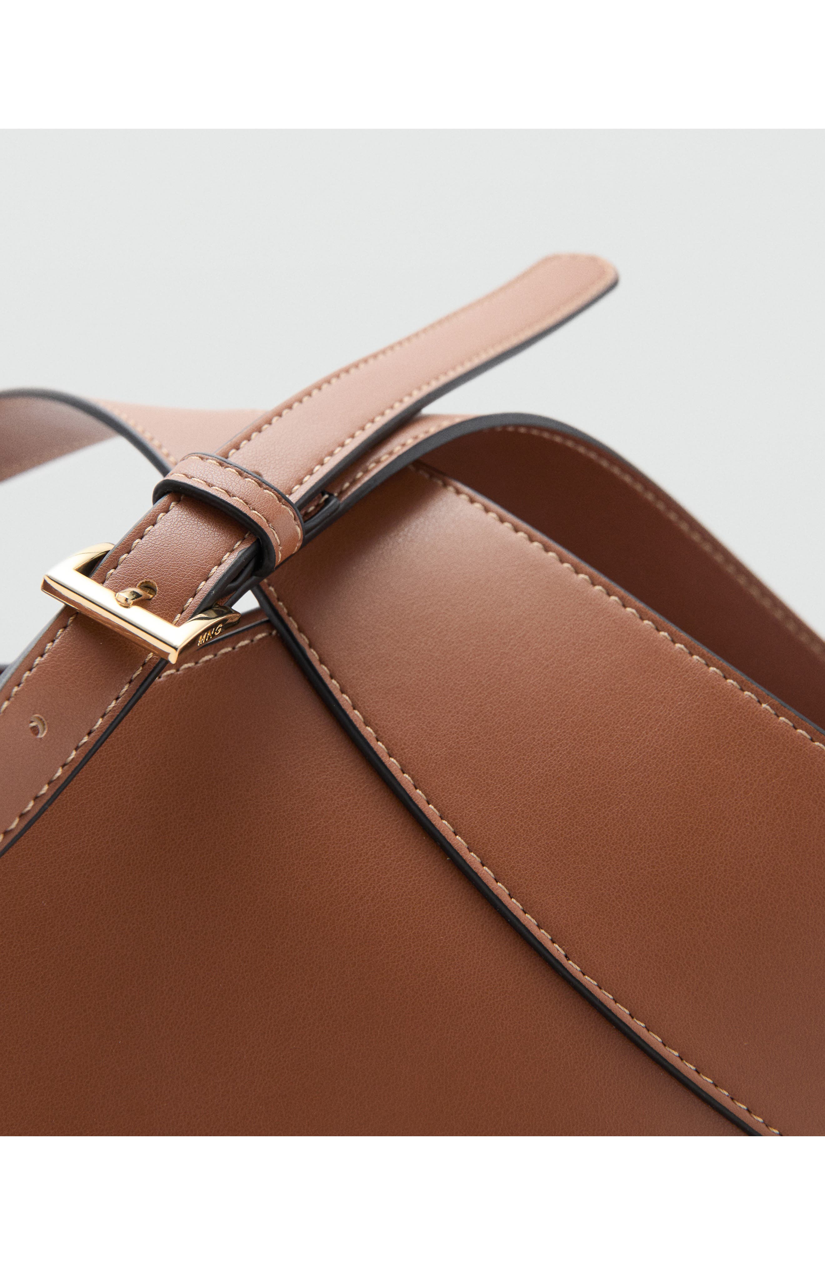Large Faux Leather Shoulder Bag, Alternate, color, LEATHER