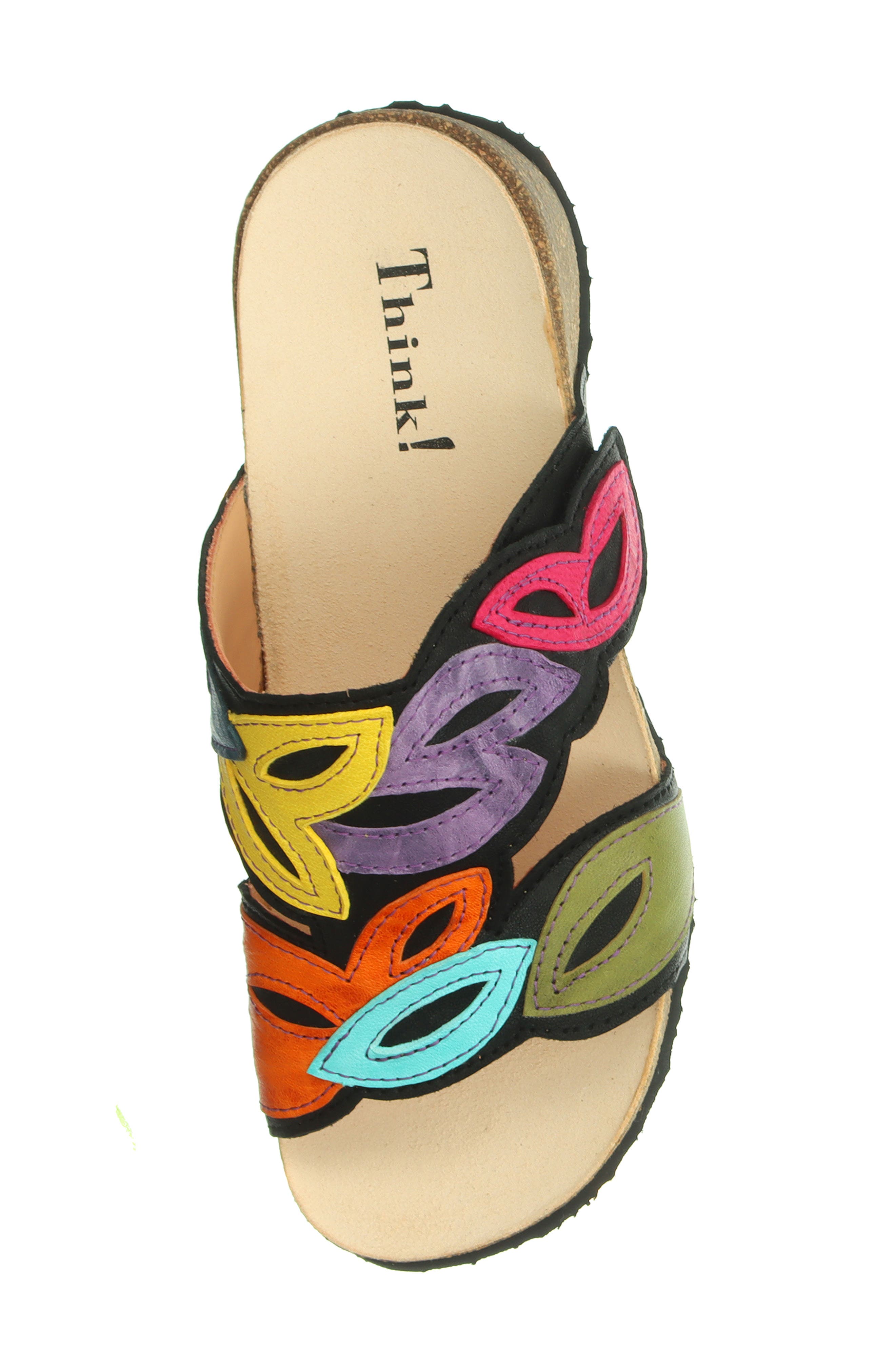 Think! Mizzi Floral Sandal, Alternate, color, Black/ Kombi