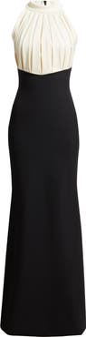 Chiara Boni La Petite Robe Warda Pleated Trumpet Gown