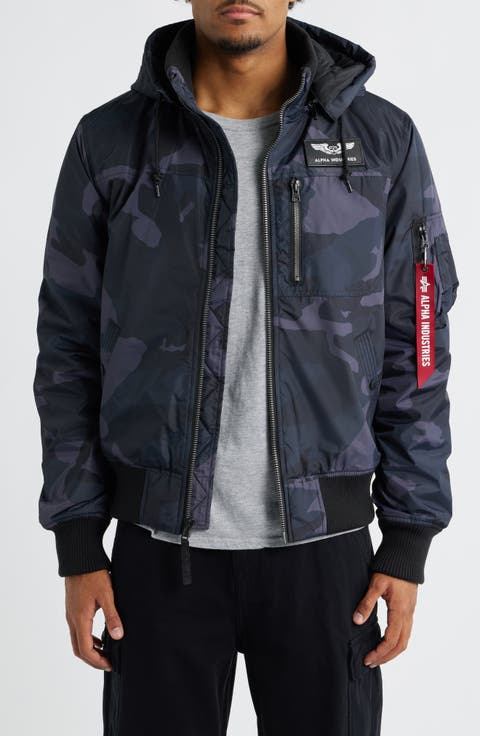 Hooded Rib Flight Jacket