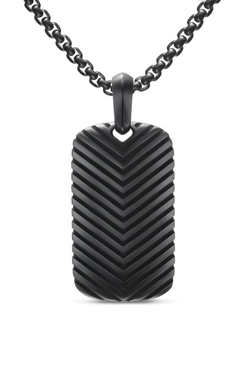 Men's Chevron Tag in Black Titanium, 34mm