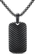 David Yurman Men's Chevron Tag in Black Titanium, 34mm