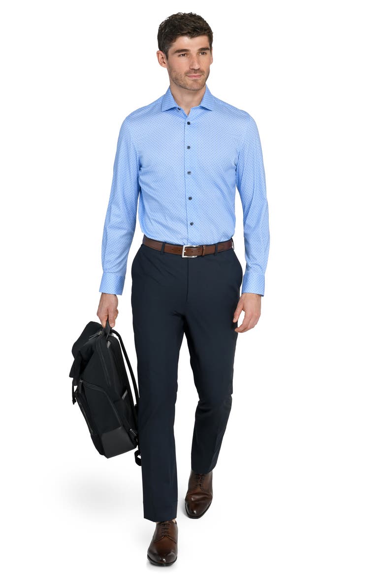 Geo Motif Slim Fit Cotton Dress Shirt, Alternate, color, LIGHT BLUE