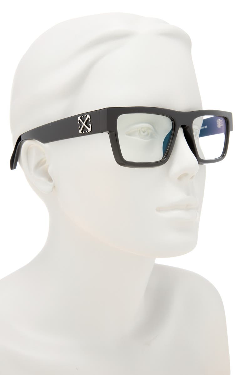 Off-White 54mm Square Reading Glasses, Alternate, color, Black Blue Block