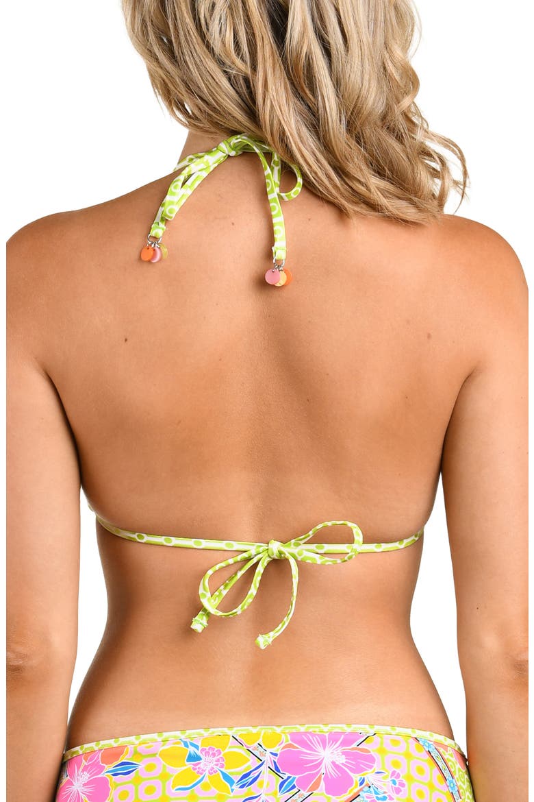 Across the Universe Triangle Bikini Top, Alternate, color, GREEN MULTI