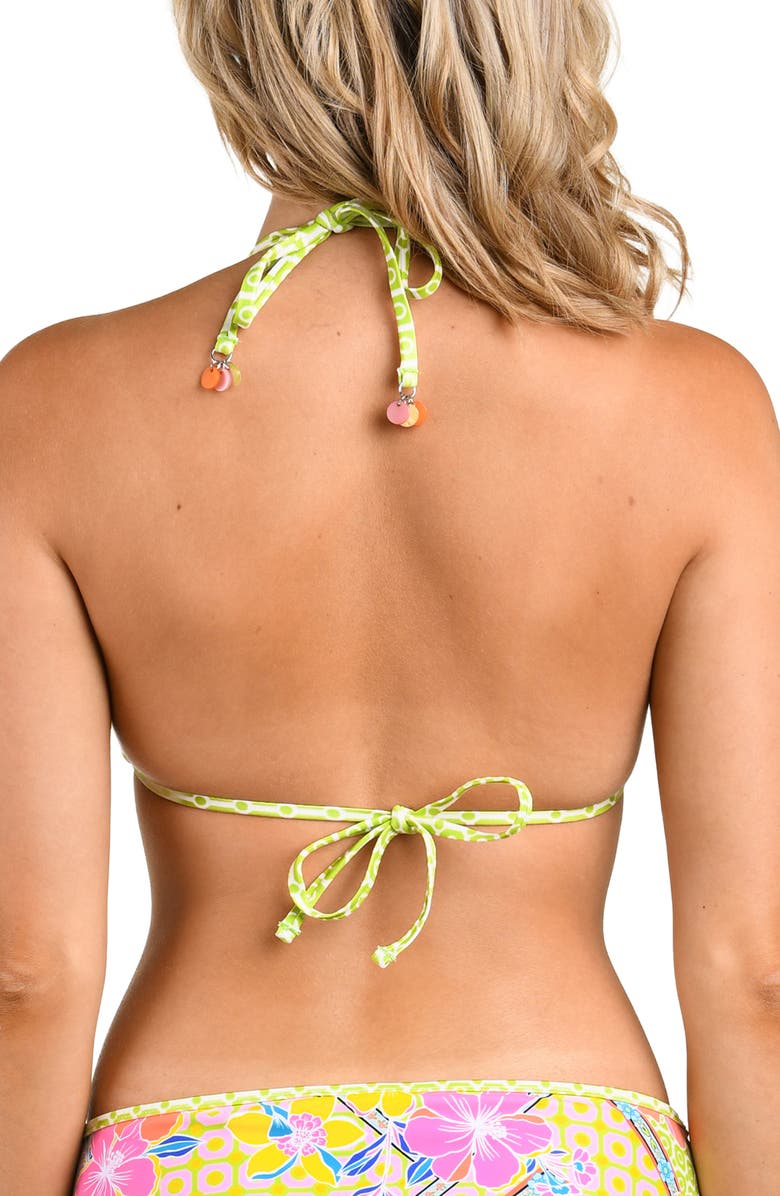 Citrus Across the Universe Triangle Bikini Top, Alternate, color, Green Multi