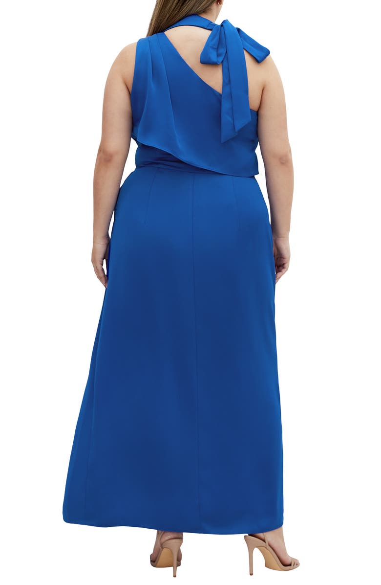 City Chic Modern Love Pleated Sleeveless Maxi Dress, Alternate, color, Blue