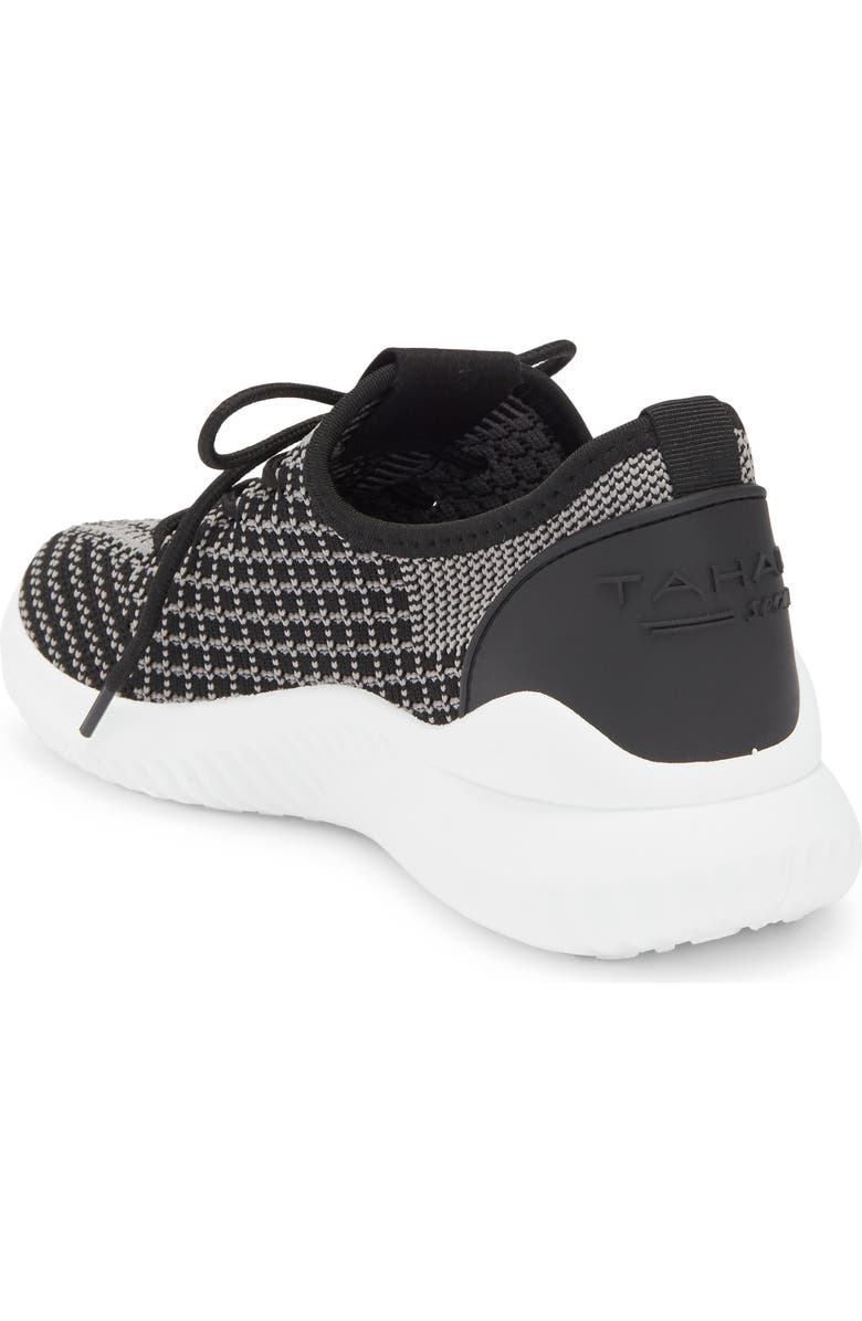 Tahari Patterned Knit Sneaker, Alternate, color, Black