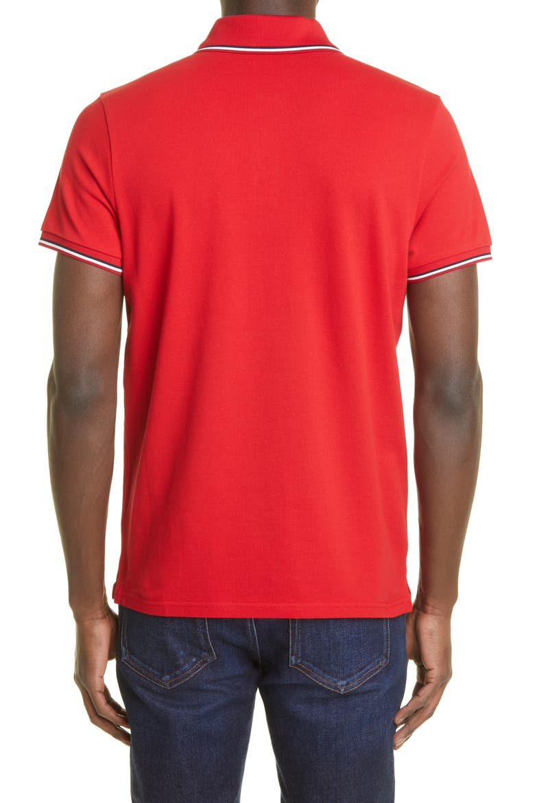 Tipped Piqué Polo, Alternate, color, RED