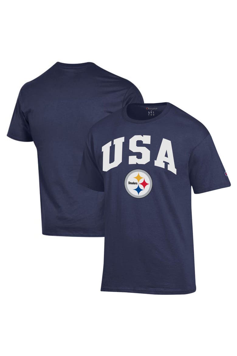 Men's Champion Navy Pittsburgh Steelers Americana T-Shirt, Main, color, Navy