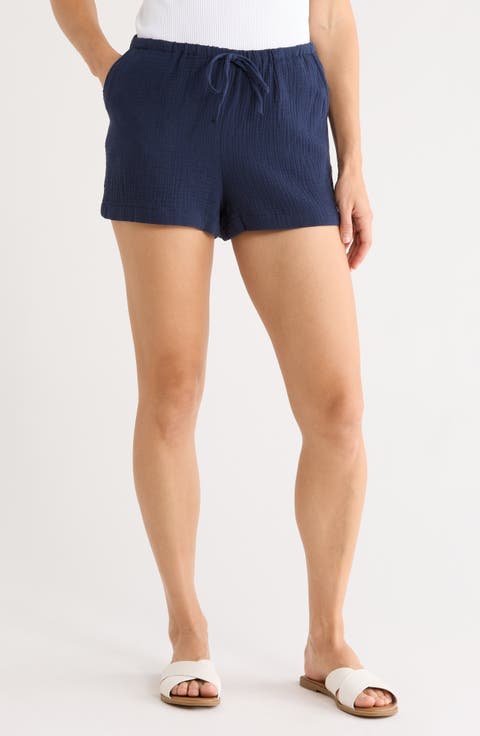 Cotton Gauze Drawstring Shorts