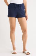 Ellen Tracy Cotton Gauze Drawstring Shorts