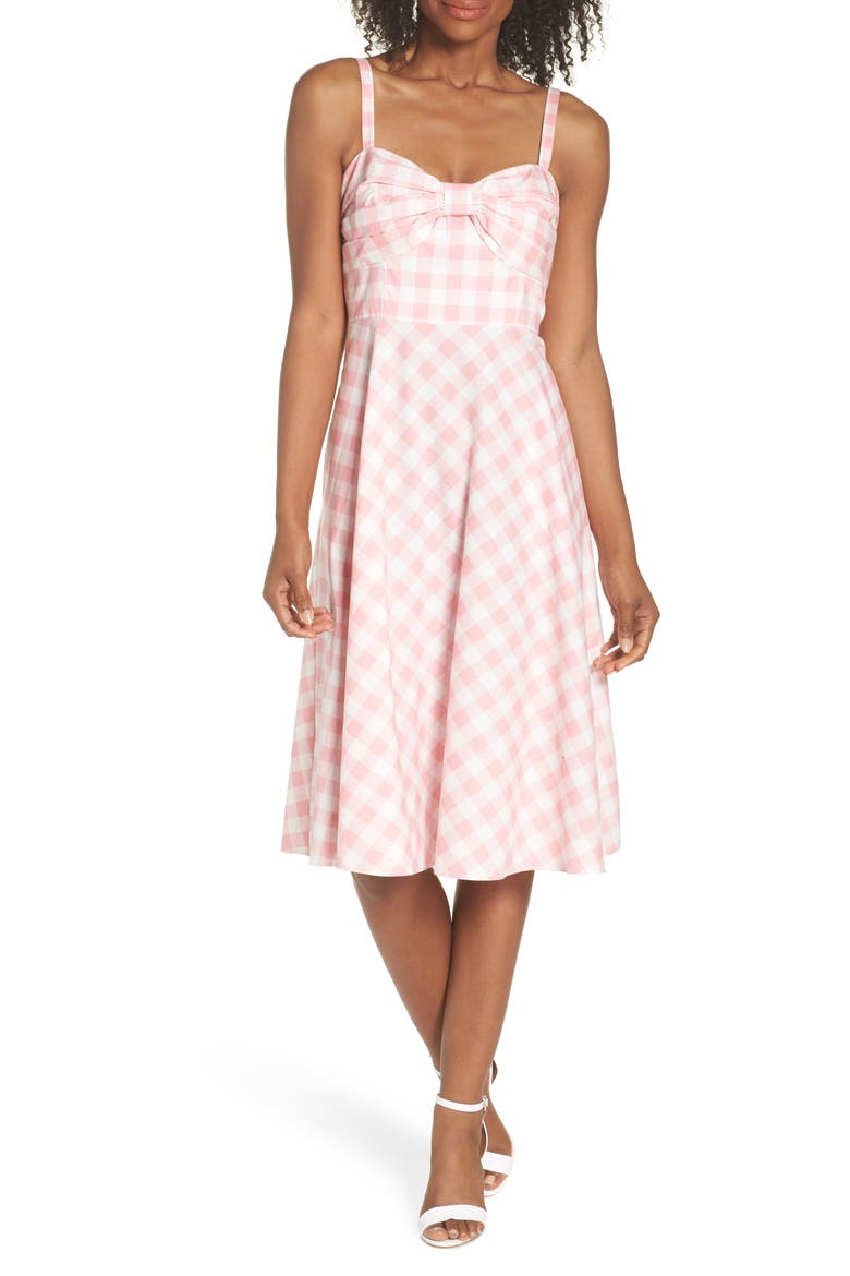 Bow Front Cotton Sundress, Main, color, BLUSH