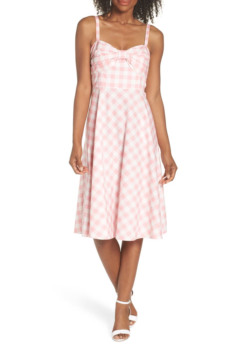 Eliza J Bow Front Cotton Sundress, Main, color, 