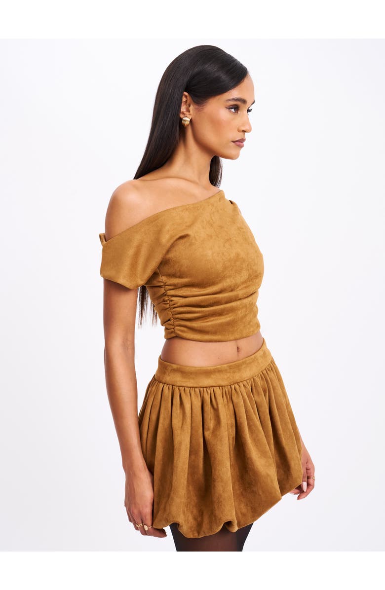 Miss Circle Yara Suede Slash Neck Tank Top, Alternate, color, Brown